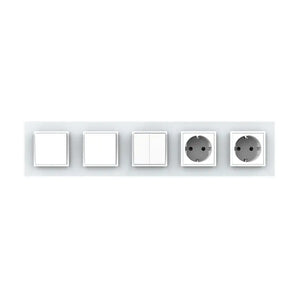 Livolo | Wit | 1+1+2+SR+SR | Aan/Uit | Wipschakelaar met dubbele wandcontactdoos Livolo Nederland B.V.