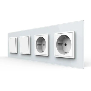 Livolo | Wit | 1+1+SR+SR | Aan/Uit | Wipschakelaar met dubbele wandcontactdoos Livolo Nederland B.V.