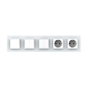 Livolo | Wit | 1+2+2+SR+SR | Aan/Uit | Wipschakelaar met dubbele wandcontactdoos Livolo Nederland B.V.