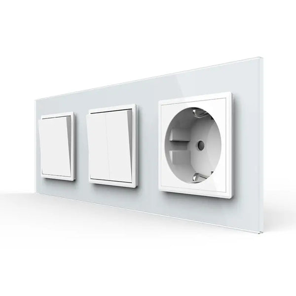 Livolo | Wit | 1+2+SR | Aan/Uit | Wipschakelaar met wandcontactdoos Livolo Nederland B.V.