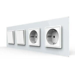 Livolo | Wit | 1+2+SR+SR | Aan/Uit | Wipschakelaar met dubbele wandcontactdoos Livolo Nederland B.V.