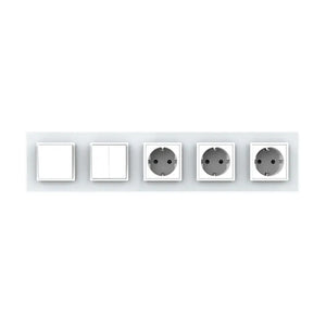 Livolo | Wit | 1+2+SR+SR+SR | Aan/Uit | Wipschakelaar met drie wandcontactdozen Livolo Nederland B.V.