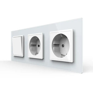 Livolo | Wit | 1+SR+SR | Aan/Uit | Wipschakelaar met dubbele wandcontactdoos Livolo Nederland B.V.
