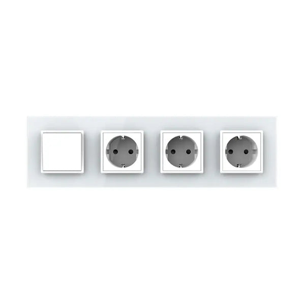 Livolo | Wit | 1+SR+SR+SR | Aan/Uit | Wipschakelaar met drie wandcontactdozen Livolo Nederland B.V.