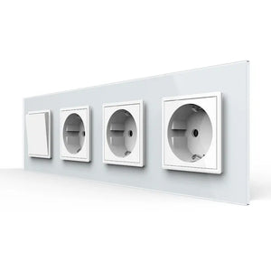 Livolo | Wit | 1+SR+SR+SR | Aan/Uit | Wipschakelaar met drie wandcontactdozen Livolo Nederland B.V.