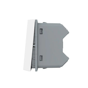 Witte dubbele inbouw lichtschakelaar module voor compacte modulaire wandbediening