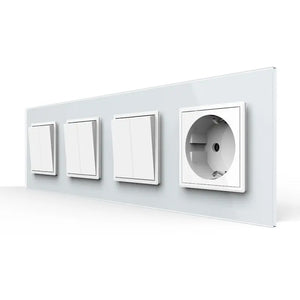 Livolo | Wit | 2+2+2+SR | Aan/Uit | Wipschakelaar met wandcontactdoos Livolo Nederland B.V.