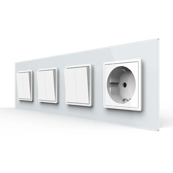 Livolo | Wit | 2+2+2+SR | Aan/Uit | Wipschakelaar met wandcontactdoos Livolo Nederland B.V.