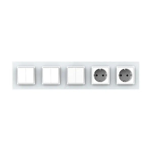 Livolo | Wit | 2+2+2+SR+SR | Aan/Uit | Wipschakelaar met dubbele wandcontactdoos Livolo Nederland B.V.