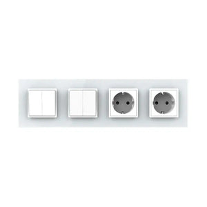 Livolo | Wit | 2+2+SR+SR | Aan/Uit | Wipschakelaar met dubbele wandcontactdoos Livolo Nederland B.V.