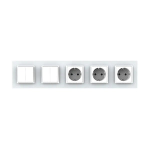 Livolo | Wit | 2+2+SR+SR+SR | Aan/Uit | Wipschakelaar met drie wandcontactdozen Livolo Nederland B.V.