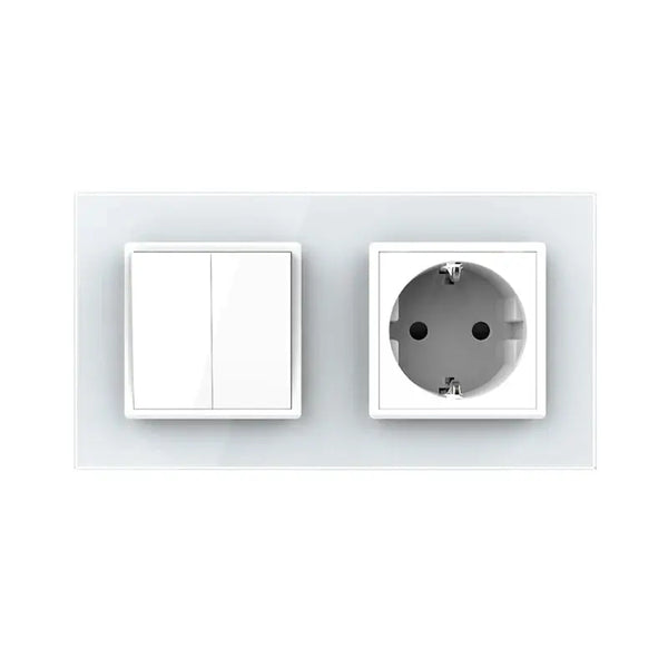 Livolo | Wit | 2+SR | Aan/Uit | Wipschakelaar met wandcontactdoos Livolo Nederland B.V.