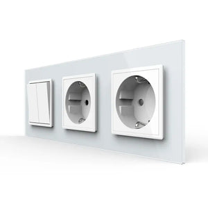 Livolo | Wit | 2+SR+SR | Aan/Uit | Wipschakelaar met dubbele wandcontactdoos Livolo Nederland B.V.