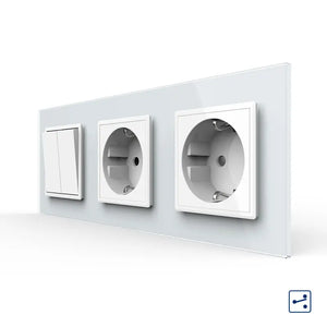 Livolo | Wit | 2+SR+SR | Aan/Uit | Wissel | Wipschakelaar met dubbele wandcontactdoos Livolo Nederland B.V.