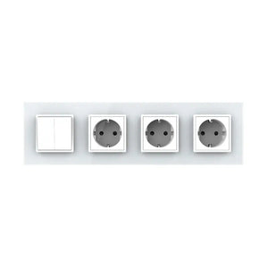Livolo | Wit | 2+SR+SR+SR | Aan/Uit | Wipschakelaar met drie wandcontactdozen Livolo Nederland B.V.