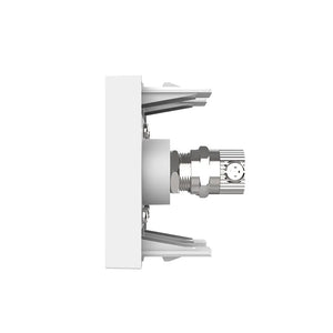 Witte antenne aansluiting met male en female coax connector als dubbele multimedia module