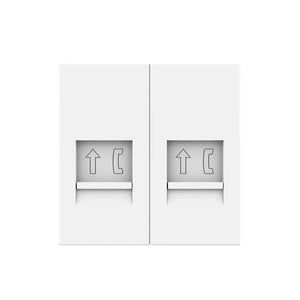 Witte dubbele RJ11 telefoonaansluiting voor twee vaste telefoonverbindingen in de wand