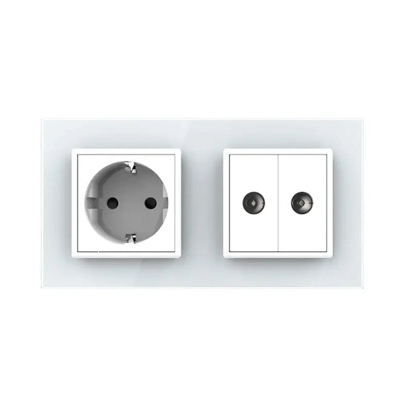 Livolo | Wit | SR+SR | Wandcontactdoos | TV aansluiting | TV aansluiting Livolo Nederland B.V.