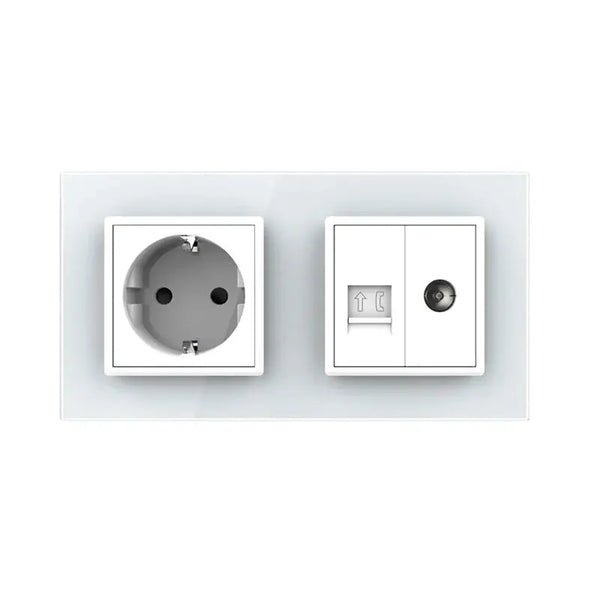 Livolo | Wit | SR+SR | Wandcontactdoos | Telefoon | TV Livolo Nederland B.V.