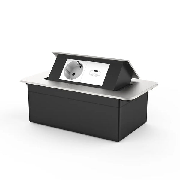 Livolo | Zilver | 2 | Pop-Up Stekkerdoos | Push | Inbouw | Wandcontactdoos + USB-C - Wit Livolo Nederland B.V.