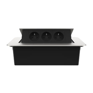 Livolo | Zilver | 3 | Pop-Up Stekkerdoos | Push | Inbouw | France | Stopcontacten - Zwart Livolo Nederland