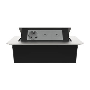 Livolo | Zilver | 3 | Pop-Up Stekkerdoos | Push | Inbouw | Stopcontacten + Dubbele USB-C Oplader - Grijs Livolo Nederland B.V.