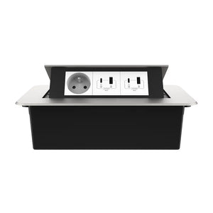 Livolo | Zilver | 3 | Pop-Up stekkerdoos | Push | Inbouw | France | Dubbele USB & USB-C + Stopcontact - Wit Livolo Nederland