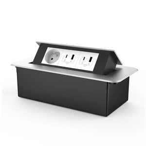 Livolo | Zilver | 3 | Pop-Up stekkerdoos | Push | Inbouw | France | Dubbele USB & USB-C + Stopcontact - Wit Livolo Nederland