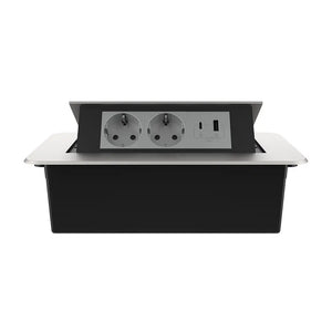 Livolo | Zilver | 3 | Pop-Up stekkerdoos | Push | Inbouw | USB & USB-C + Stopcontacten - Grijs Livolo Nederland B.V.
