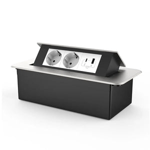 Livolo | Zilver | 3 | Pop-Up stekkerdoos | Push | Inbouw | USB & USB-C + Stopcontacten - Wit Livolo Nederland B.V.