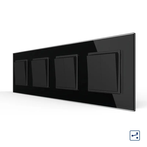 Livolo | Zwart | 1+1+2+2 | Aan/Uit | Wissel | Wipschakelaar Livolo Nederland B.V.