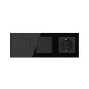 Livolo | Zwart | 1+1+SR | Aan/Uit | Wissel | Wipschakelaar met wandcontactdoos Livolo Nederland B.V.