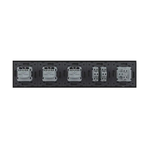 Livolo | Zwart | 1+2+SR+SR+SR | Aan/Uit | Wipschakelaar met drie wandcontactdozen Livolo Nederland B.V.