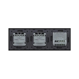Livolo | Zwart | 1+SR+SR | Dimmer | Wisselschakelaar met dubbele wandcontactdoos Livolo Nederland B.V.