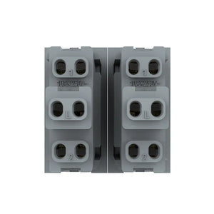 Zwarte mechanische dubbele wipmodule voor een strakke modulaire installatie