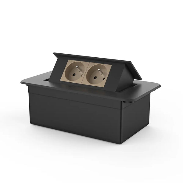 Livolo | Zwart | 2 | Pop-Up Stekkerdoos | Push | Inbouw | France | Stopcontacten - Goud Livolo Nederland