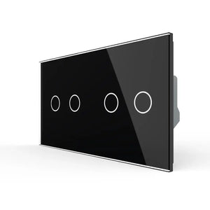 Livolo | Zwart | 2+2 | Puls | 12 of 24V DC | Schakelaar Livolo Nederland B.V.