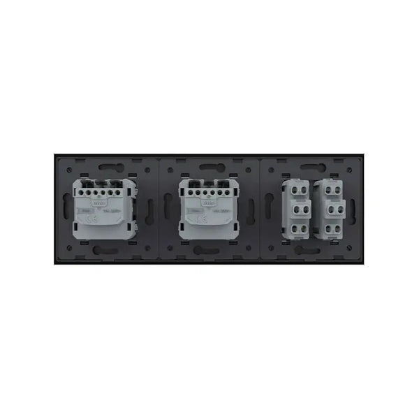 Livolo | Zwart | 2+SR+SR | Aan/Uit | Wipschakelaar met dubbele wandcontactdoos Livolo Nederland B.V.