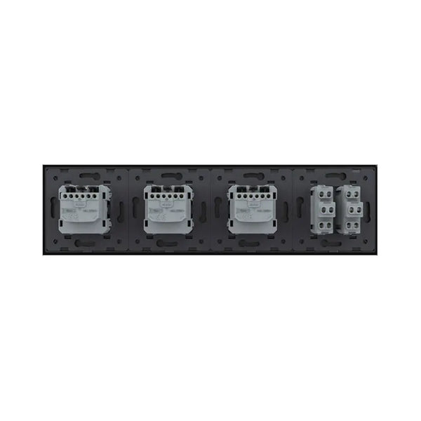 Livolo | Zwart | 2+SR+SR+SR | Aan/Uit | Wipschakelaar met drie wandcontactdozen Livolo Nederland B.V.