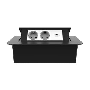 Livolo | Zwart | 3 | Pop-Up Stekkerdoos | Push | Inbouw | Dubbel Stopcontact + USB-C Oplader - Wit Livolo Nederland B.V.