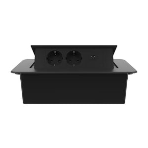 Livolo | Zwart | 3 | Pop-Up Stekkerdoos | Push | Inbouw | Dubbel Stopcontact + USB-C Oplader - Zwart Livolo Nederland B.V.