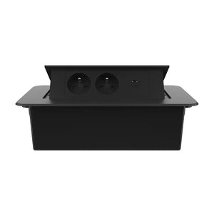 Livolo | Zwart | 3 | Pop-Up Stekkerdoos | Push | Inbouw | France | Dubbel Stopcontact + USB-C Oplader - Zwart Livolo Nederland