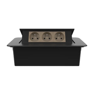 Livolo | Zwart | 3 | Pop-Up Stekkerdoos | Push | Inbouw | France | Stopcontacten - Goud Livolo Nederland B.V.