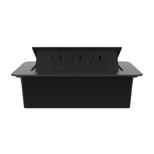 Livolo | Zwart | 3 | Pop-Up stekkerdoos | Push | Inbouw | USB & USB-C - Zwart Livolo Nederland