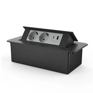 Livolo | Zwart | 3 | Pop-Up stekkerdoos | Push | Inbouw | USB & USB-C + Stopcontacten - Grijs Livolo Nederland B.V.