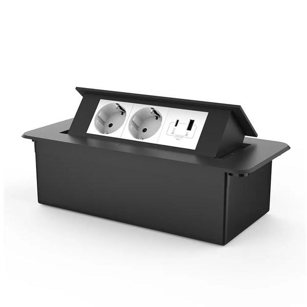 Livolo | Zwart | 3 | Pop-Up stekkerdoos | Push | Inbouw | USB & USB-C + Stopcontacten - Wit Livolo Nederland B.V.