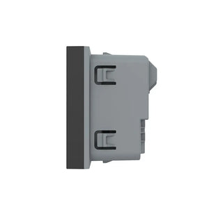 Zwarte wandcontactdoos zonder aarding voor modulaire wandafwerking in huis