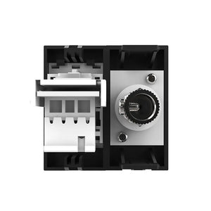 Zwarte Livolo TV en telefoon aansluiting als gecombineerde multimedia wandmodule