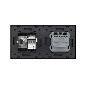 Livolo | Zwart | SR+SR | Wandcontactdoos | Telefoon | TV Livolo Nederland B.V.