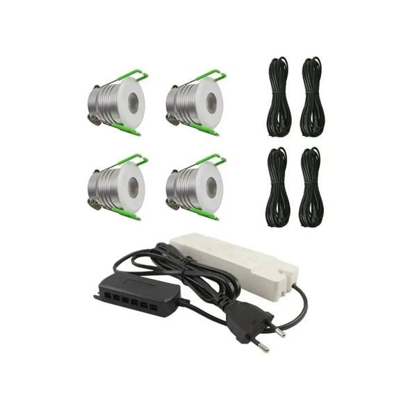 Complete Veranda Set | Deluxe 2 | Veranda verlichting 12V | Plug and Play | 4 Inbouwspots | Dimbaar Livolo Nederland